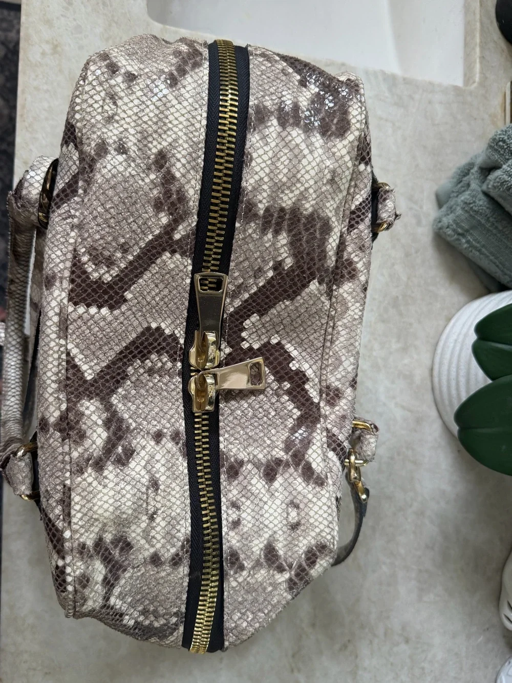 A. Bellucci Reptile leather Boston bag Gorgeous!